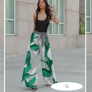 CURACAO PALAZZO PALM PANTS
